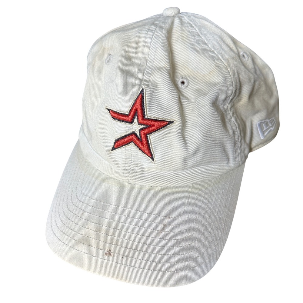 New Era Houston Astros Hat Cream Red Star Logo Adjustable Strapback Dad Cap MLB